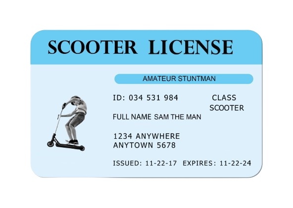 Scooter License, Electric Scooter License 